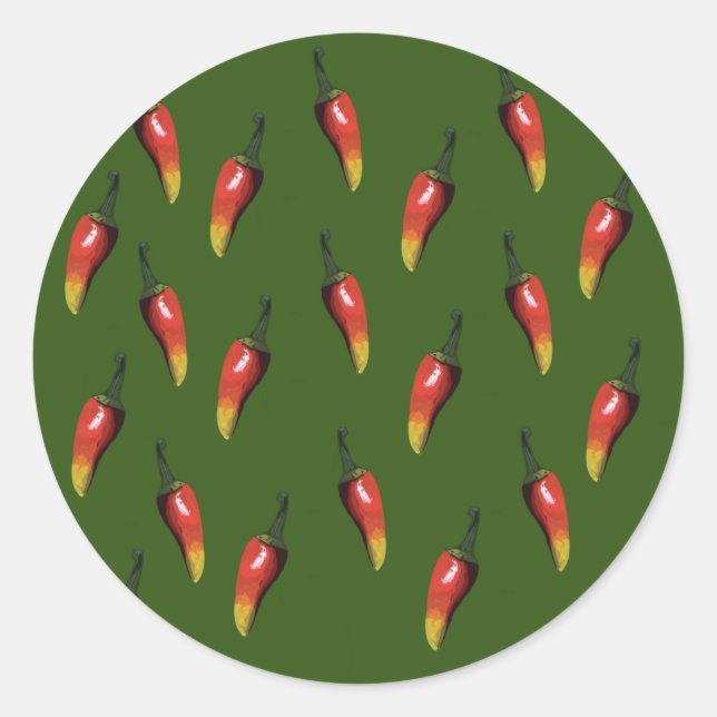 Red hot  chilli peppers classic round sticker (Front)