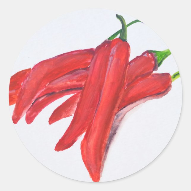 Red hot chilli peppers classic round sticker (Front)