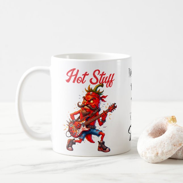 Red Hot Chilli Rocker With Quote Coffee Mug (With Donut)