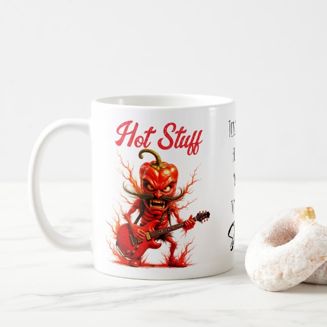 Red Hot Chilli Rocker With Quote Coffee Mug (With Donut)