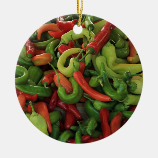 Red hot cili pepper Christmas ornament (Front)