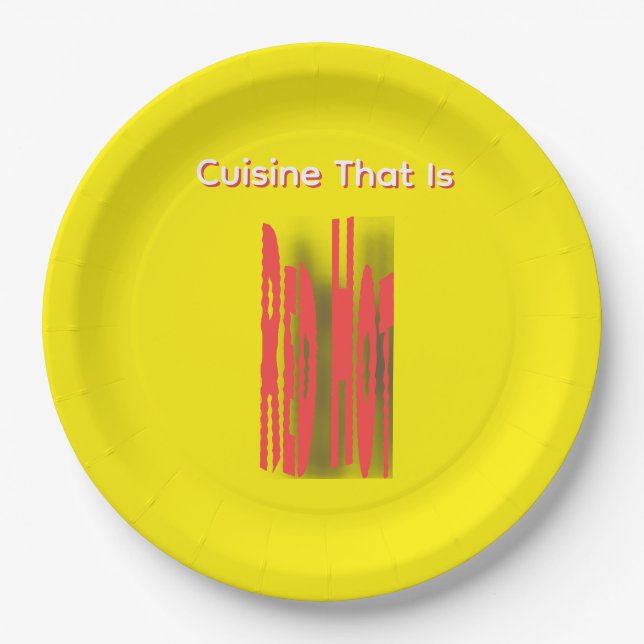 Red Hot Cuisine Round  Paper Plate (Front)