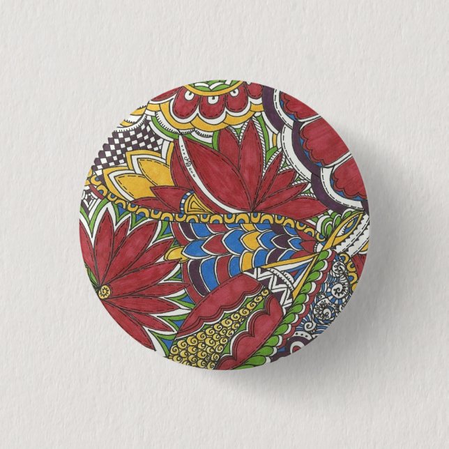 Red Hot Doodle Art Button (Front)