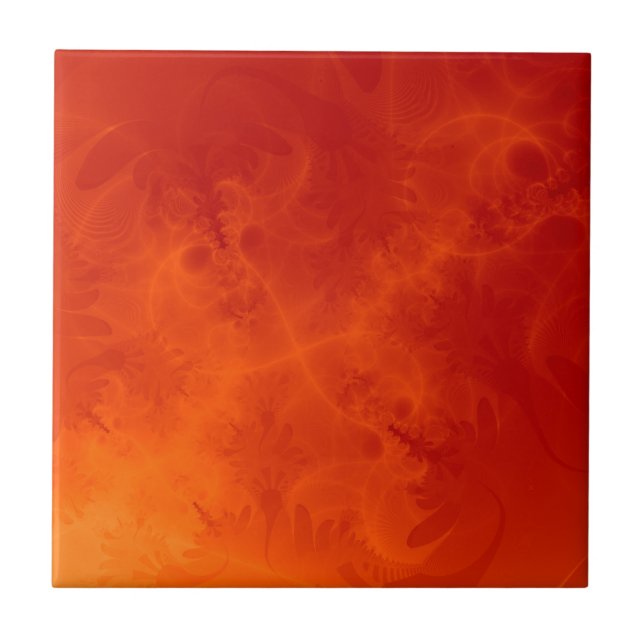 Red Hot Fire Burning Flames Tile (Front)