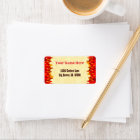 Red Hot Flames Custom Editable Address Labels