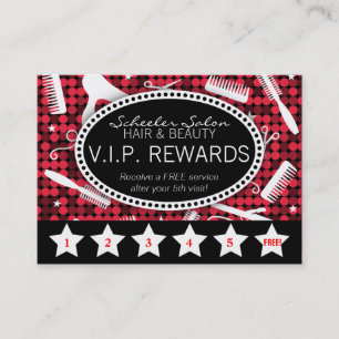 Red Hot Glam Custom Salon Loyalty Punch Card