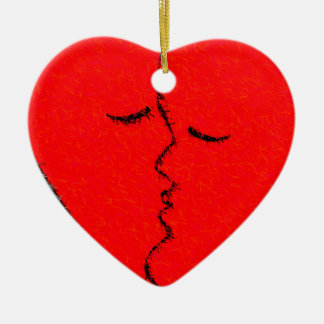 RED HOT KISS CERAMIC TREE DECORATION