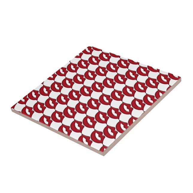 Red Hot Lips Ceramic Tile (Side)