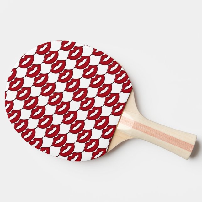 Red Hot Lips Ping Pong Paddle (Side)