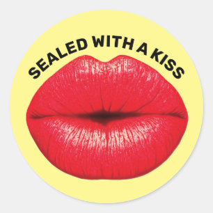 RED HOT LIPS, SEALED WITH A KISS STICKERS