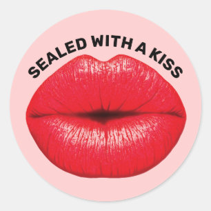 RED HOT LIPS, SEALED WITH A KISS STICKERS