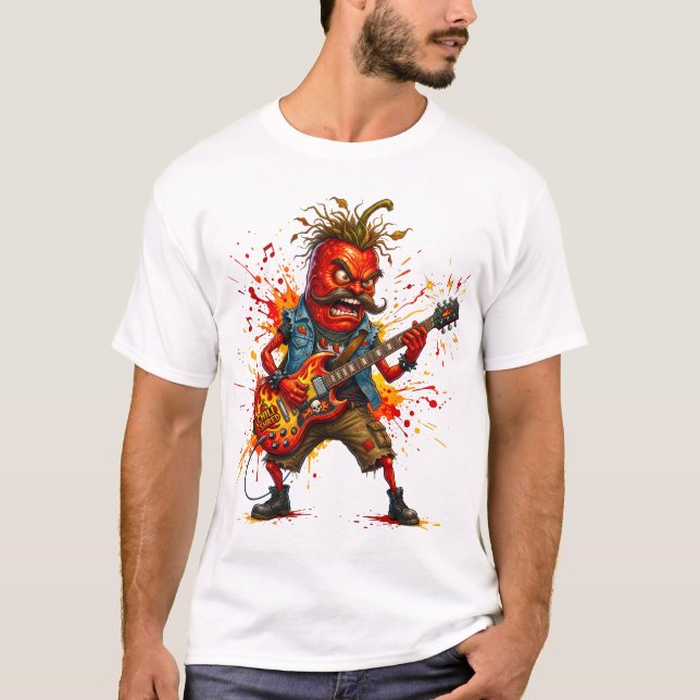 Red Hot Mr Chilli Rockstar  T-Shirt (Front)