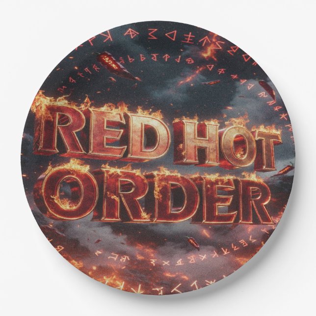 Red Hot Order Paper Plate (Front)