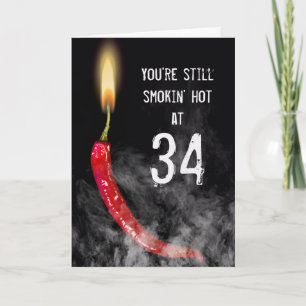Red Hot Pepper 34th Birthday Card