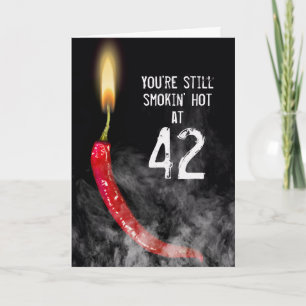Red Hot Pepper 42nd Birthday Card