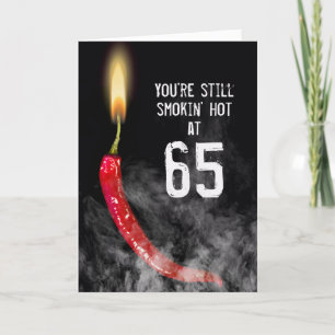 Red Hot Pepper 65th Birthday Card