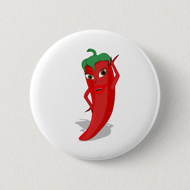 Red Hot Pepper Diva 6 Cm Round Badge (Front)