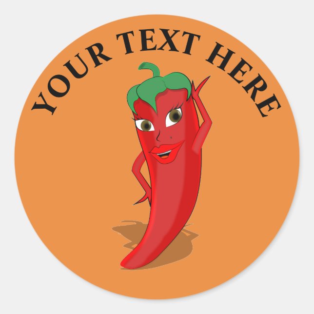 Red Hot Pepper Diva Classic Round Sticker (Front)