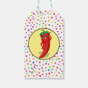Red Hot Pepper Diva Confetti Pattern Gift Tags