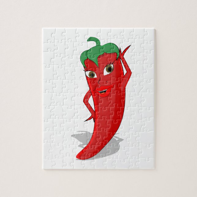 Red Hot Pepper Diva Jigsaw Puzzle (Vertical)