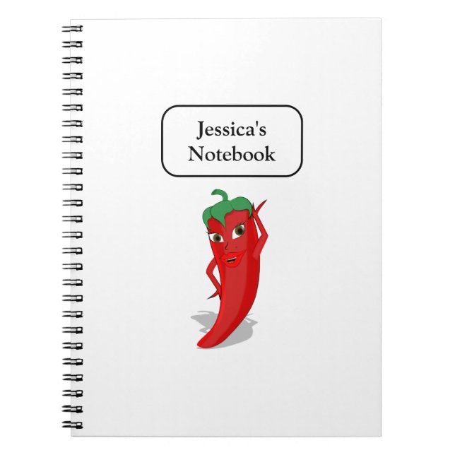 Red Hot Pepper Diva Notebook (Front)