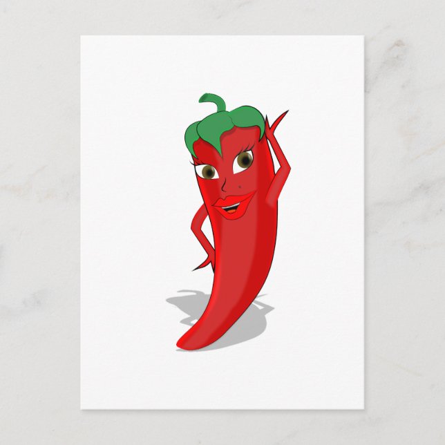 Red Hot Pepper Diva Postcard (Front)