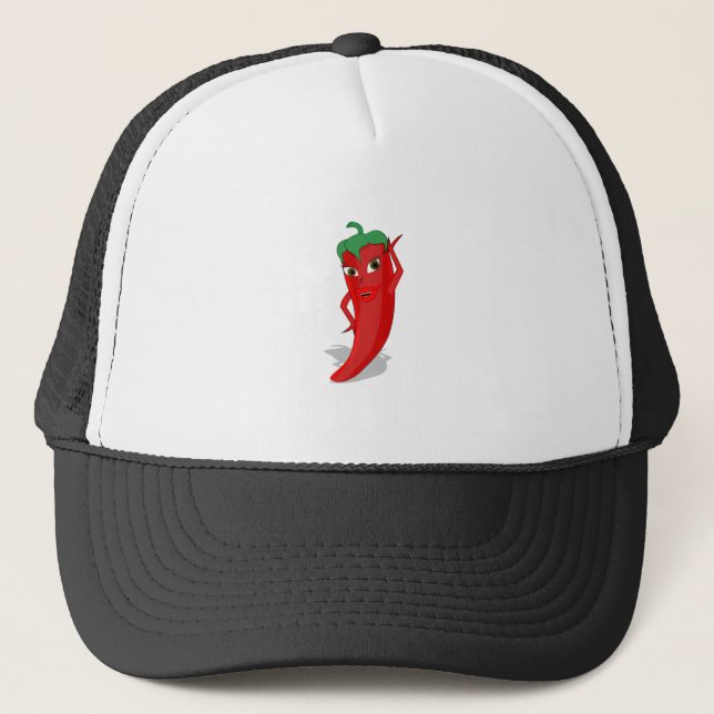 Red Hot Pepper Diva Trucker Hat (Front)