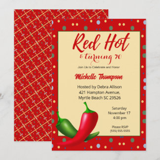 Red Hot Peppers 70th Birthday Invitation