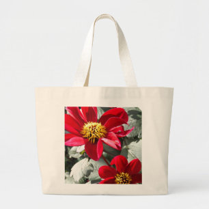 red hot pink daisy / daisies flowers large tote bag