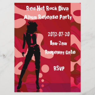 Red Hot Rock Diva III Invitation