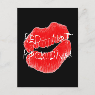 Red Hot Rock Diva Lips IV Postcard