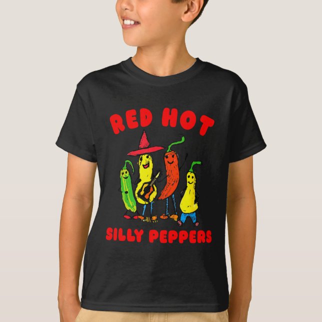 Red Hot Silly Peppers, Funny  T-Shirt (Front)