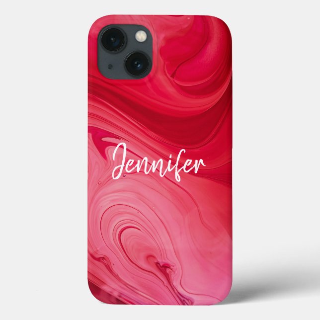 Red Hot Swirls Personalised Case-Mate iPhone Case (Back)