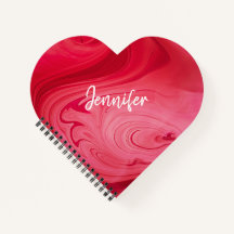 Red Hot Swirls Personalised Notebook