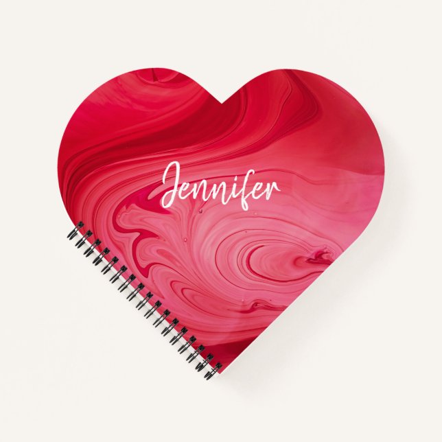 Red Hot Swirls Personalised Notebook (Front)