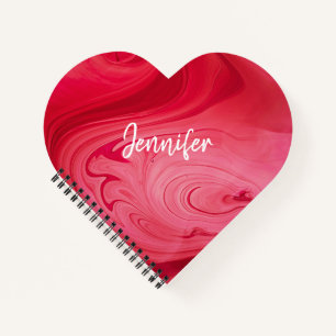 Red Hot Swirls Personalized Notebook