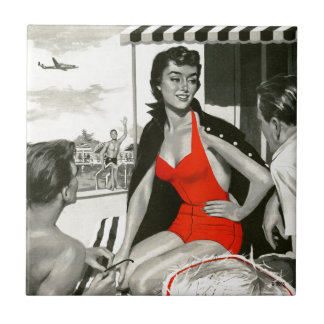 Red Hot Woman Tile