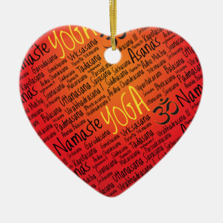 Red Hot Yoga Lover's Om Symbol Pattern Ceramic Tree Decoration