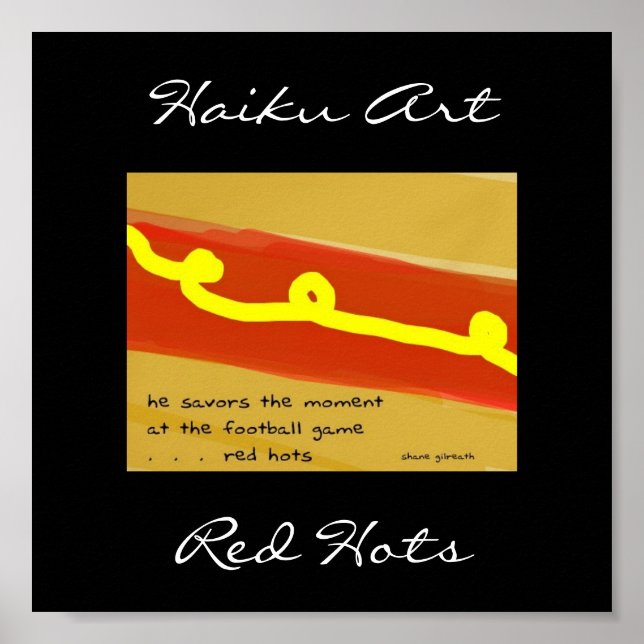Red Hots Haiku Art Print (Front)