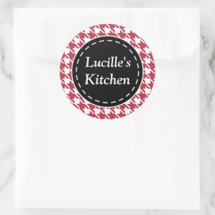 Red Houndstooth Kitchen Stickers
