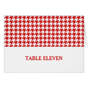 Red Houndstooth Table Number Card