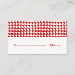 Red Houndstooth Wedding Place Card