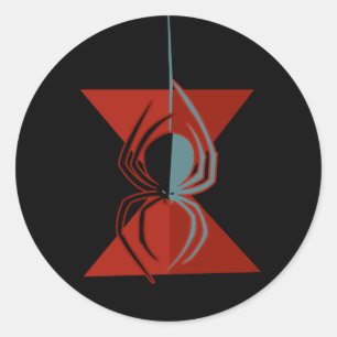 Red Hourglass Spider Classic Round Sticker