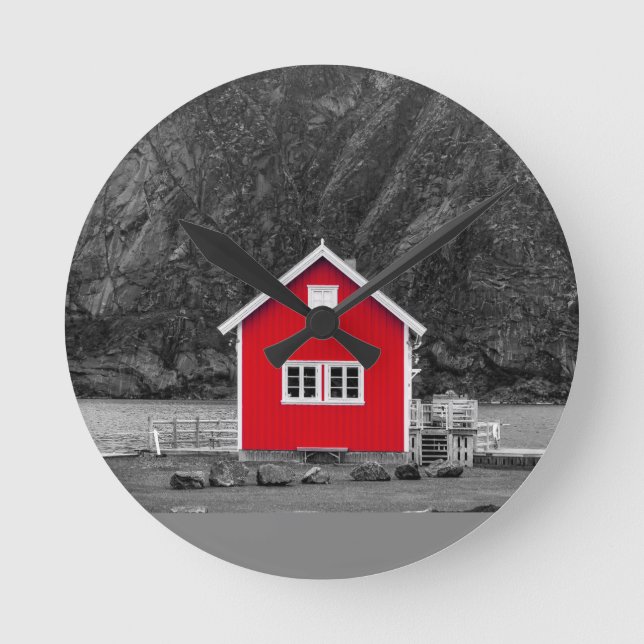 Red House Colour Pop Round Clock (Front)