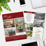 Red House For Sale Real Estate Listing 2 Sided Flyer<br><div class="desc">Showcase your listing on this chic two sided real estate flyer with a red accent. Send out these classy flyers to potential homebuying clients in your realty area. Customise with your real estate company name and contact details on the back. Draw new customers in by showing these Just Listed home...</div>