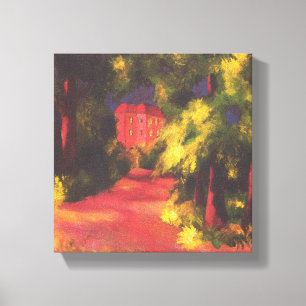 Red House in the Park by August Macke Canvas Print