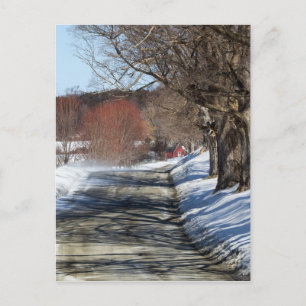 Red House On A Country Road Postcard