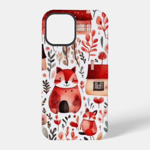Red houses and houses cute Paper Sheet iPhone 12 Pro Case