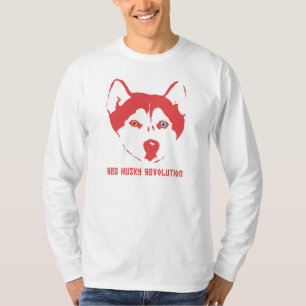 Red Husky Revolution White Long Sleeve T T-Shirt