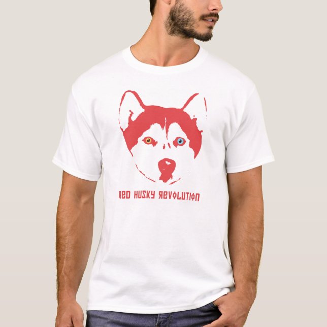 Red Husky Revolution White T-Shirt (Front)